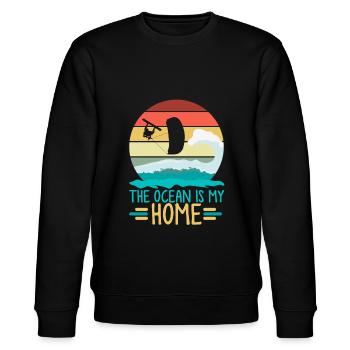 kitesurfing, kitesurfing kitesurfing, sea, - Stanley/Stella CHANGER Unisex Organic Sweatshirt - black - Front - Nik (191cm) & Marisol (170cm)