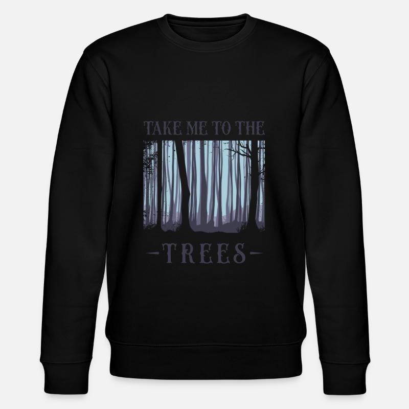 Tree, Tree Forest, Nature, - Stanley/Stella CHANGER Unisex Organic Sweatshirt - black