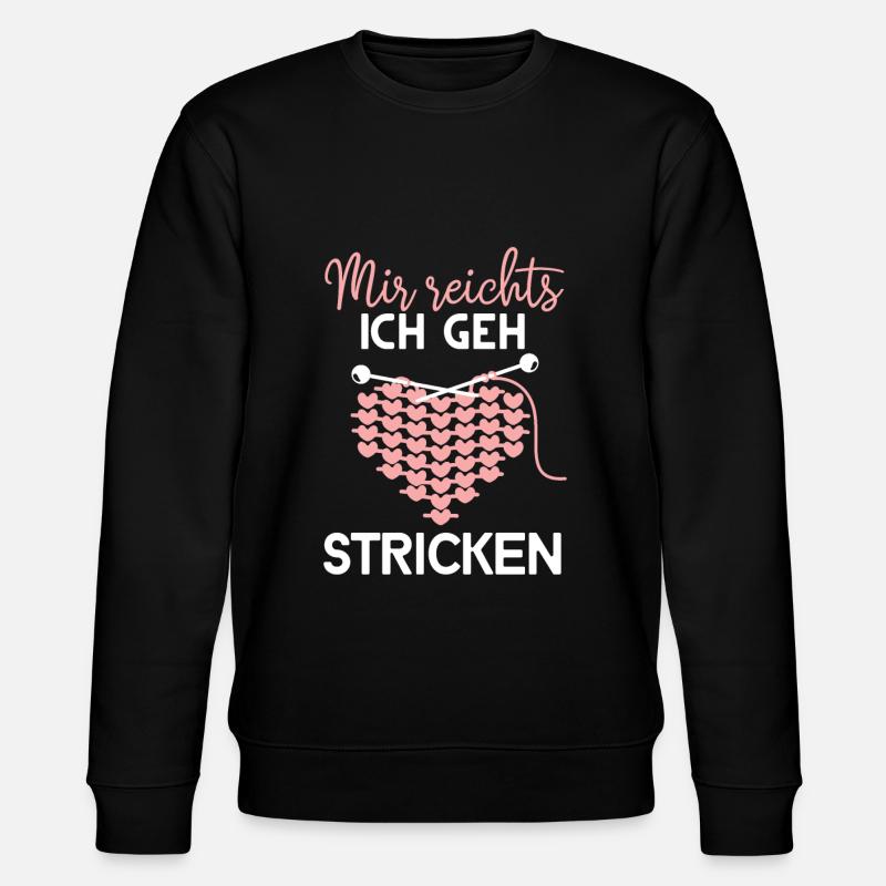 Strickerin Stricken Strickerinnen Geschenk - Stanley/Stella Unisex Bio-Sweatshirt CHANGER  - Schwarz