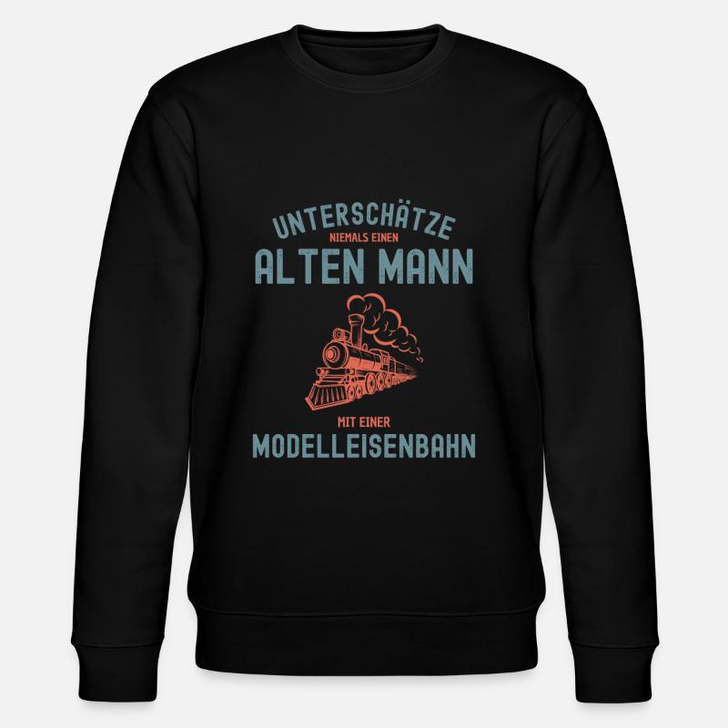 Modellbau Modelleisenbahn Modellbahn Geschenk - Stanley/Stella Unisex Bio-Sweatshirt CHANGER  - Schwarz