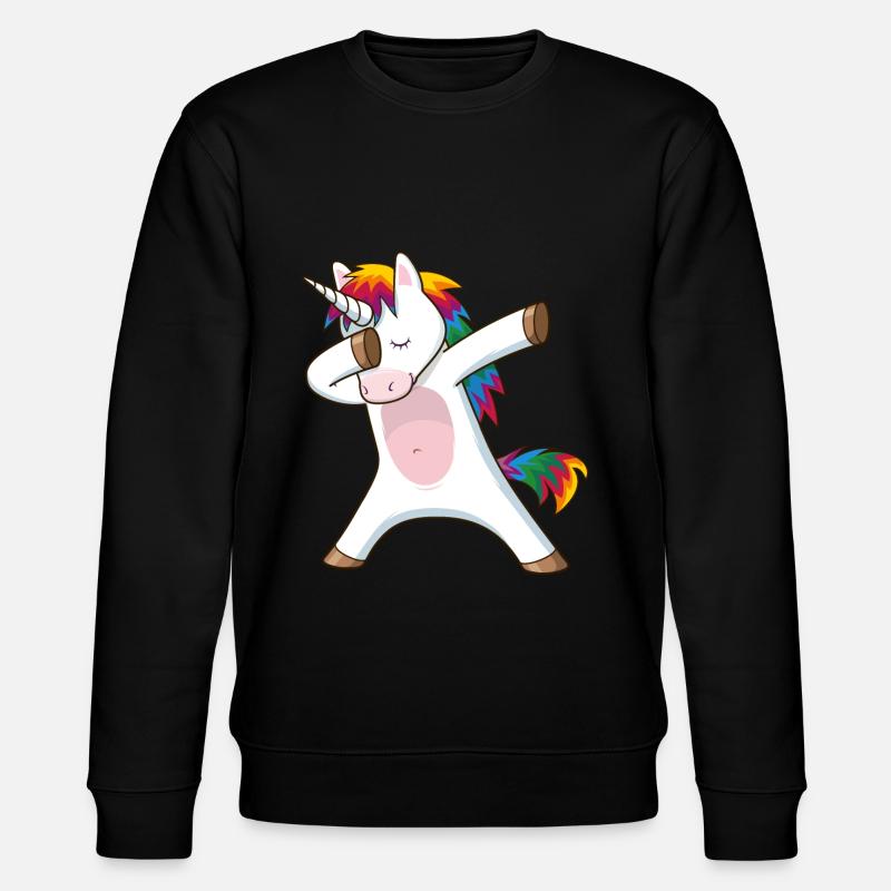 dabbing einhorn - Stanley/Stella Unisex Bio-Sweatshirt CHANGER  - Schwarz