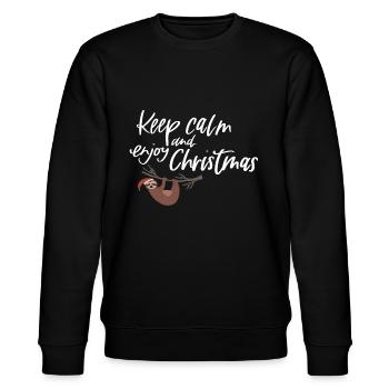 Keep calm and enjoy Christmas - Stanley/Stella Unisex Bio-Sweatshirt CHANGER  - Schwarz - Vorne - Nik (191cm) & Marisol (170cm)