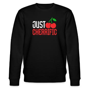 Cherry Cherry Tree Cherry Blossom Fruit Gift - Stanley/Stella CHANGER Unisex Organic Sweatshirt - black - Front - Nik (191cm) & Marisol (170cm)