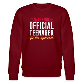 Teenager Teenie Teen Teens Teeny Geschenk - Stanley/Stella Unisex Bio-Sweatshirt CHANGER  - Burgunderrot - Vorne - Nik (191cm) & Marisol (170cm)