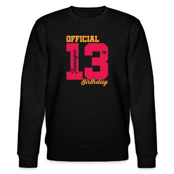 Teenager Teenie Teen Teens Teeny Geschenk - Stanley/Stella Unisex Bio-Sweatshirt CHANGER  - Schwarz - Vorne - Nik (191cm) & Marisol (170cm)