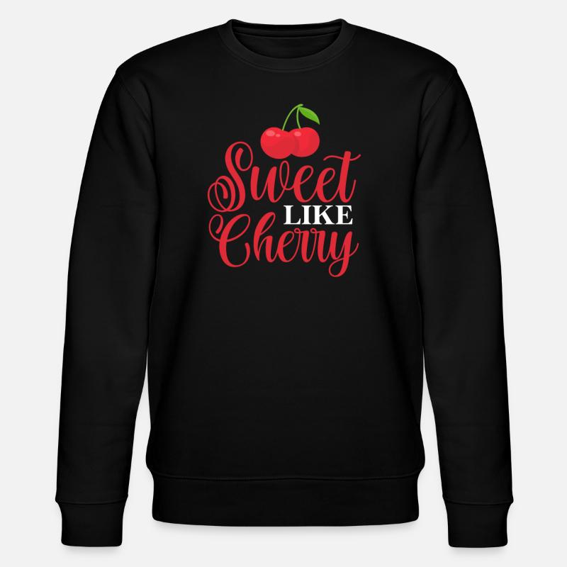 Kirsche Kirschbaum Kirschblüte Frucht Geschenk - Stanley/Stella Unisex Bio-Sweatshirt CHANGER  - Schwarz