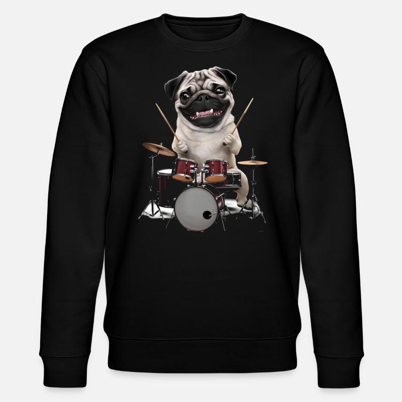 Mops Schlagzeug - Stanley/Stella Unisex Bio-Sweatshirt CHANGER  - Schwarz