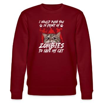 Zombie - Stanley/Stella Unisex Bio-Sweatshirt CHANGER  - Burgunderrot - Vorne - Nik (191cm) & Marisol (170cm)