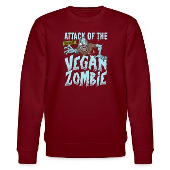 Zombie Zombie-Jäger Zombieapokalypse Geschenk - Stanley/Stella Unisex Bio-Sweatshirt CHANGER  - Burgunderrot - Vorne - Nik (191cm) & Marisol (170cm)