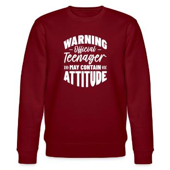 Teenager Teenie Teen Teens Teeny Geschenk - Stanley/Stella Unisex Bio-Sweatshirt CHANGER  - Burgunderrot - Vorne - Nik (191cm) & Marisol (170cm)
