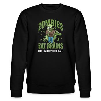 Zombie Zombie-Jäger Zombieapokalypse Geschenk - Stanley/Stella Unisex Bio-Sweatshirt CHANGER  - Schwarz - Vorne - Nik (191cm) & Marisol (170cm)