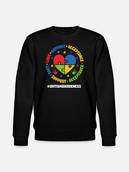 Autism Awareness Day Autistic Gift - Stanley/Stella CHANGER Unisex Organic Sweatshirt - black