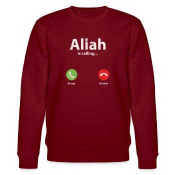 Muslim - Stanley/Stella Unisex Bio-Sweatshirt CHANGER  - Burgunderrot - Vorne - Nik (191cm) & Marisol (170cm)