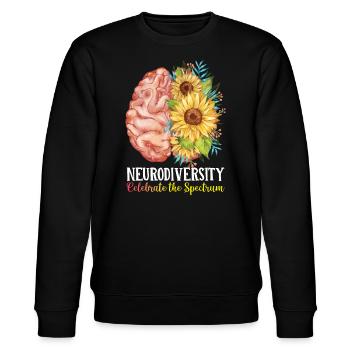 Autismus Awareness Day Autist Geschenk - Stanley/Stella Unisex Bio-Sweatshirt CHANGER  - Schwarz - Vorne - Nik (191cm) & Marisol (170cm)