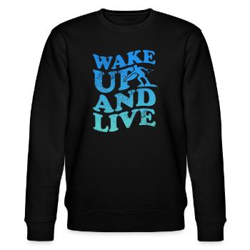 Wakeboarding - Stanley/Stella CHANGER Unisex Organic Sweatshirt - black - Front - Nik (191cm) & Marisol (170cm)
