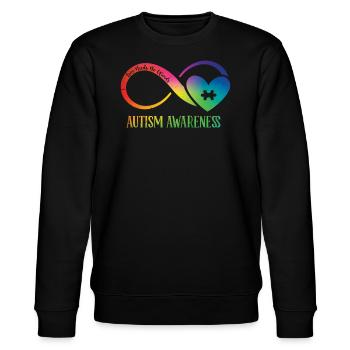Autismus - Stanley/Stella Unisex Bio-Sweatshirt CHANGER  - Schwarz - Vorne - Nik (191cm) & Marisol (170cm)