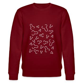 Penis Graphic Pattern - Penis small and large - Stanley/Stella CHANGER Unisex Organic Sweatshirt - burgundy - Front - Nik (191cm) & Marisol (170cm)