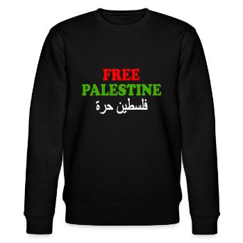 Free palestine - Stanley/Stella Unisex Bio-Sweatshirt CHANGER  - Schwarz - Vorne - Nik (191cm) & Marisol (170cm)