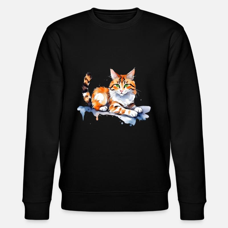 Chat dans la neige - Sweat bio CHANGER Stanley/Stella Unisexe - noir