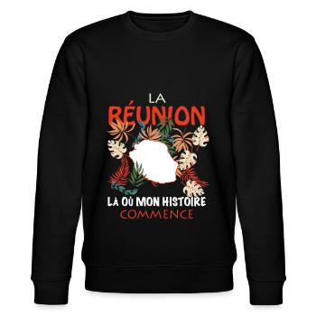 La Réunion La Où Mon Histoire Commence Cadeau - Sweat bio CHANGER Stanley/Stella Unisexe - noir - Devant - Nik (191cm) & Marisol (170cm)