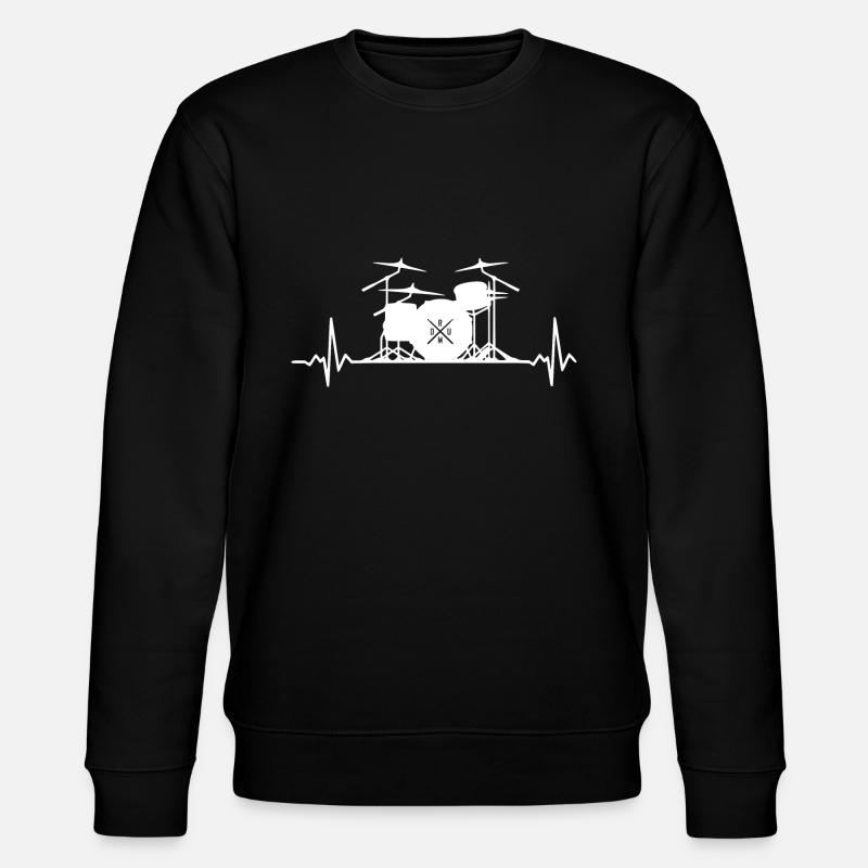 Drummer - Drums Heartbeat - Stanley/Stella CHANGER Unisex Organic Sweatshirt - black