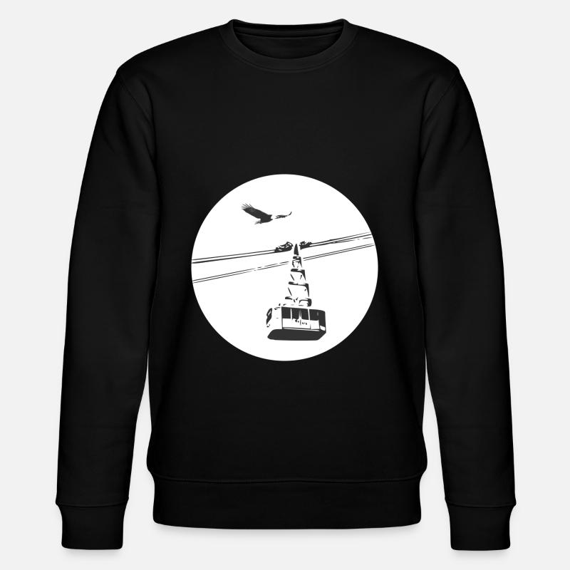 Télécabine avec aigle noir - Sweat bio CHANGER Stanley/Stella Unisexe - noir