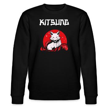 Manga Kitsune Renard Anime Kumiho Masque Manga Otaku - Sweat bio CHANGER Stanley/Stella Unisexe - noir - Devant - Nik (191cm) & Marisol (170cm)