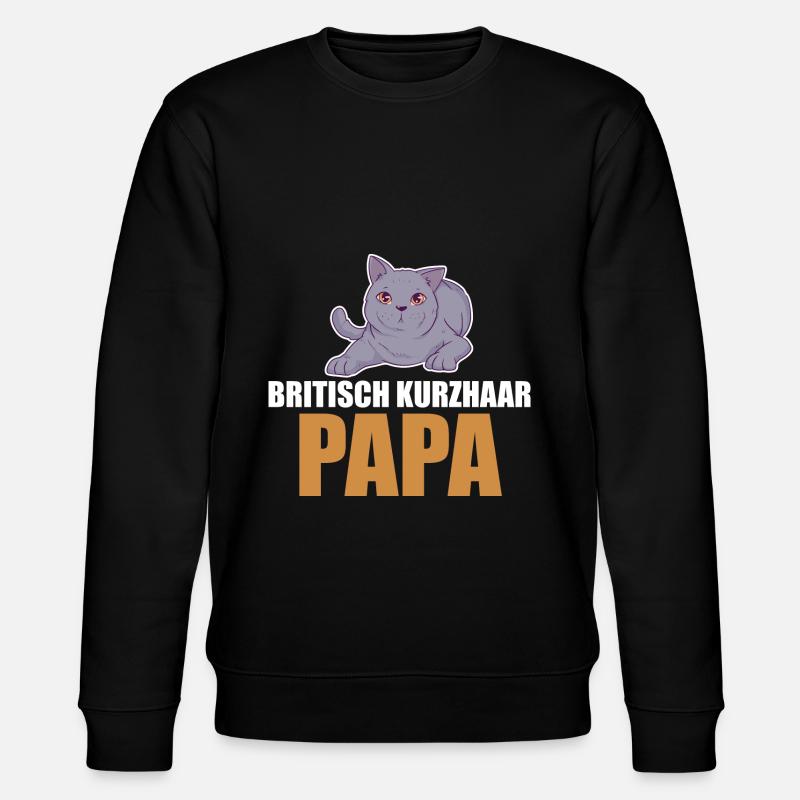 Britisch Kurzhaar Katze - Stanley/Stella Unisex Bio-Sweatshirt CHANGER  - Schwarz