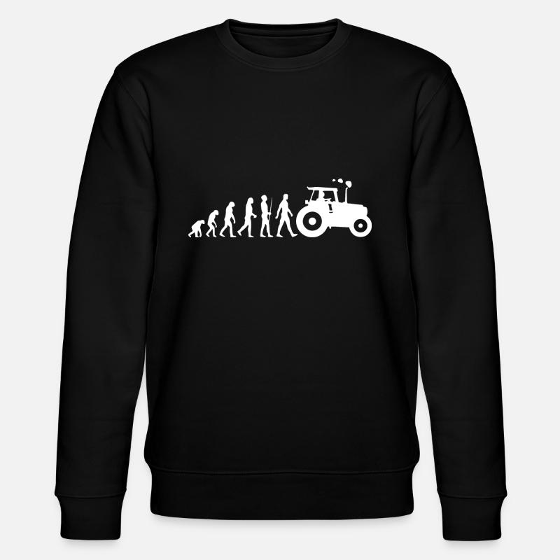 Tractor - Evolution - Trekker - Farmer - Stanley/Stella CHANGER Unisex Organic Sweatshirt - black