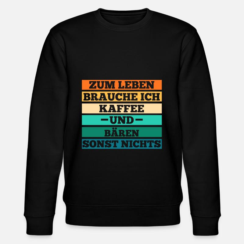 Kaffee Braunbär Bär - Stanley/Stella Unisex Bio-Sweatshirt CHANGER  - Schwarz