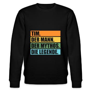Tim - Stanley/Stella Unisex Bio-Sweatshirt CHANGER  - Schwarz - Vorne - Nik (191cm) & Marisol (170cm)
