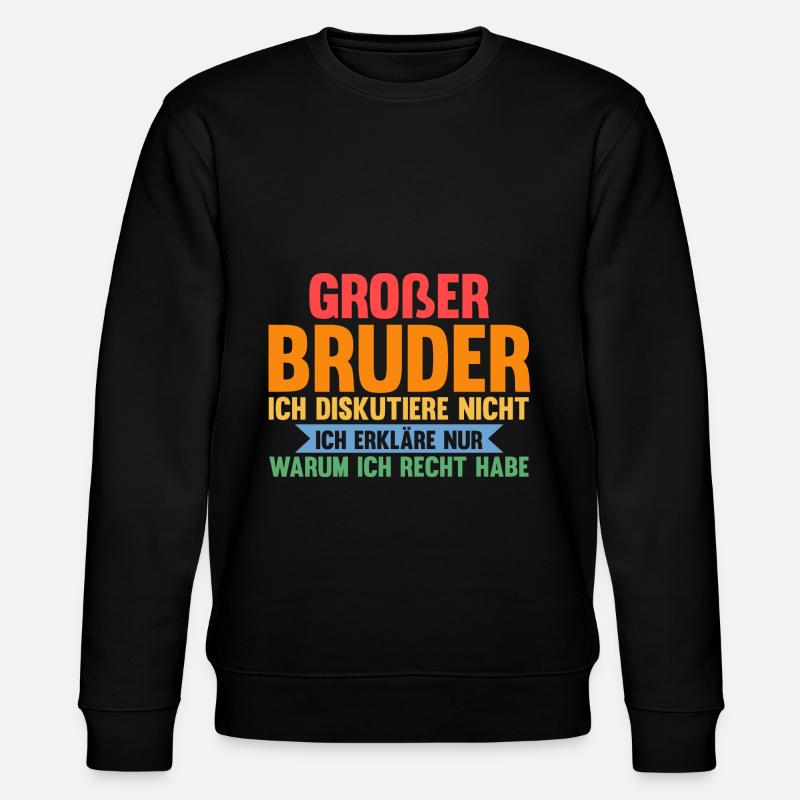 Familienmotiv Bruder - Stanley/Stella Unisex Bio-Sweatshirt CHANGER  - Schwarz