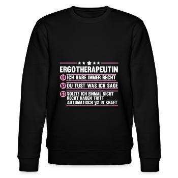 Ergotherapie Ergotherapeutin - Stanley/Stella Unisex Bio-Sweatshirt CHANGER  - Schwarz - Vorne - Nik (191cm) & Marisol (170cm)