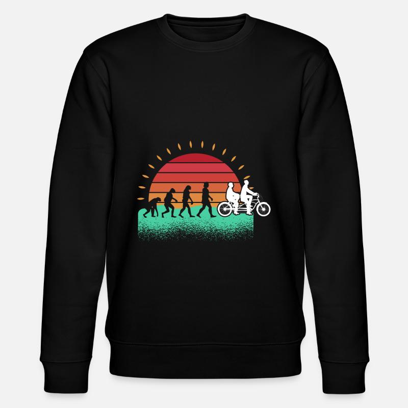 Bicycle Cyclist Tandem - Stanley/Stella CHANGER Unisex Organic Sweatshirt - black
