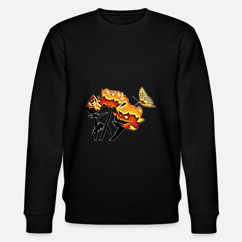 Papillon et fleurs - Sweat bio CHANGER Stanley/Stella Unisexe - noir