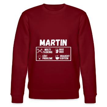 Martin - Sweat bio CHANGER Stanley/Stella Unisexe - bordeaux - Devant - Nik (191cm) & Marisol (170cm)