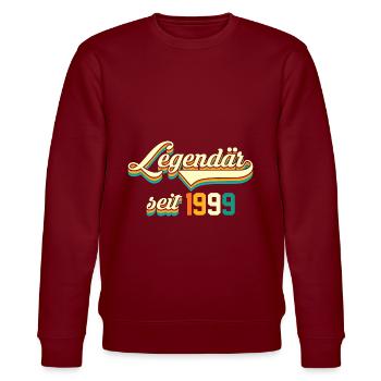 Jahrgang 1999 24 Jahre Geburtstag - Stanley/Stella Unisex Bio-Sweatshirt CHANGER  - Burgunderrot - Vorne - Nik (191cm) & Marisol (170cm)