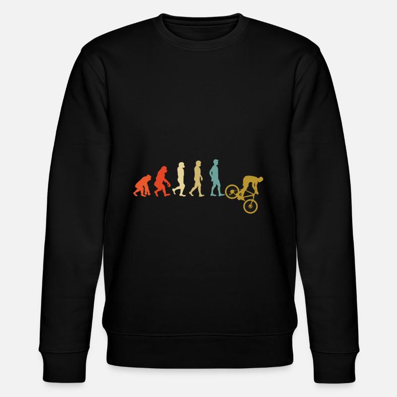 Downhill evolution mountain bike - Stanley/Stella CHANGER Unisex Organic Sweatshirt - black