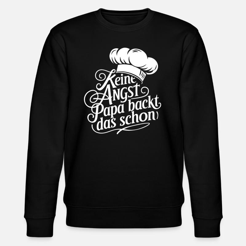Papa backt das schon - Stanley/Stella Unisex Bio-Sweatshirt CHANGER  - Schwarz