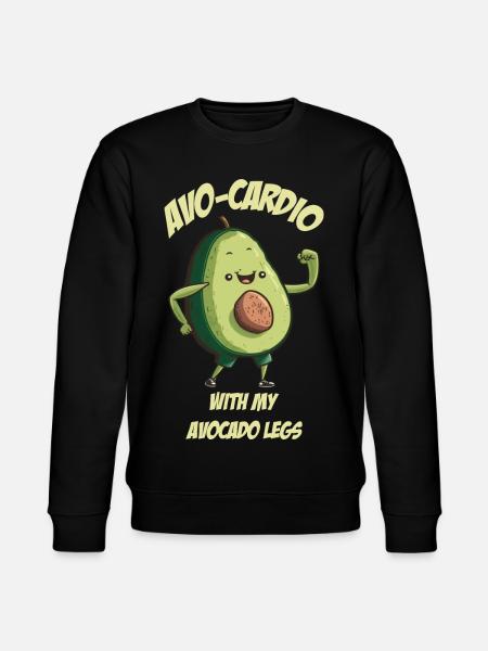 Avo Cardio Avocado does sports - Stanley/Stella CHANGER Unisex Organic Sweatshirt - black