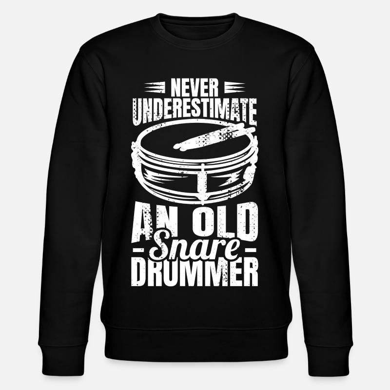 Never underestimate an old drummer - Stanley/Stella CHANGER Unisex Organic Sweatshirt - black