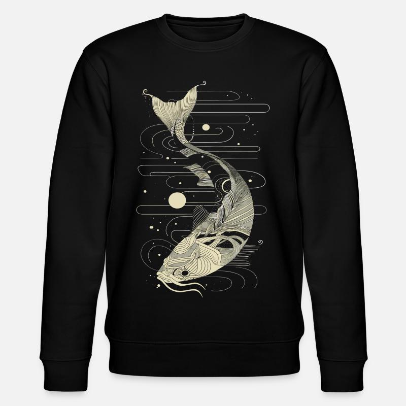 Fish Graphic - Stanley/Stella CHANGER Unisex Organic Sweatshirt - black