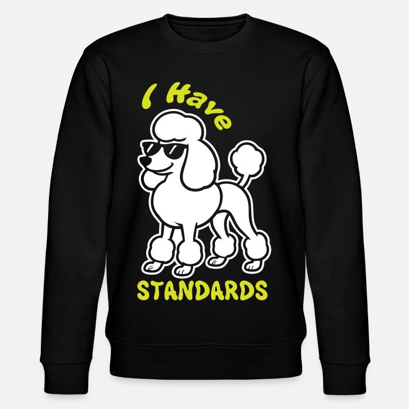 Expressive poodle with sunglasses - Stanley/Stella CHANGER Unisex Organic Sweatshirt - black