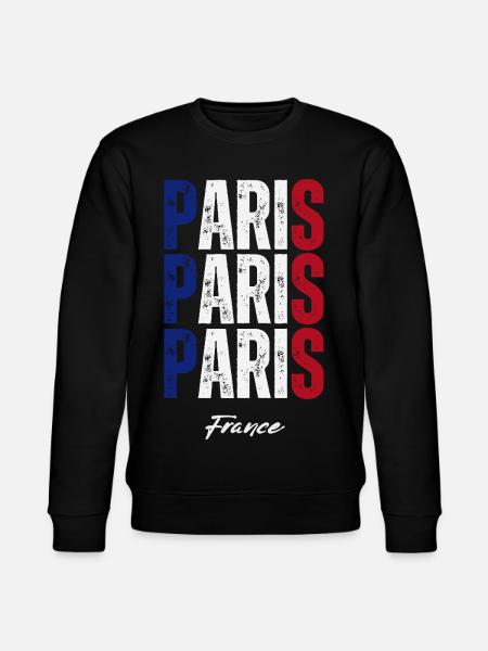 Paris Frankreich, Erinnerung an Paris - Stanley/Stella Unisex Bio-Sweatshirt CHANGER  - Schwarz