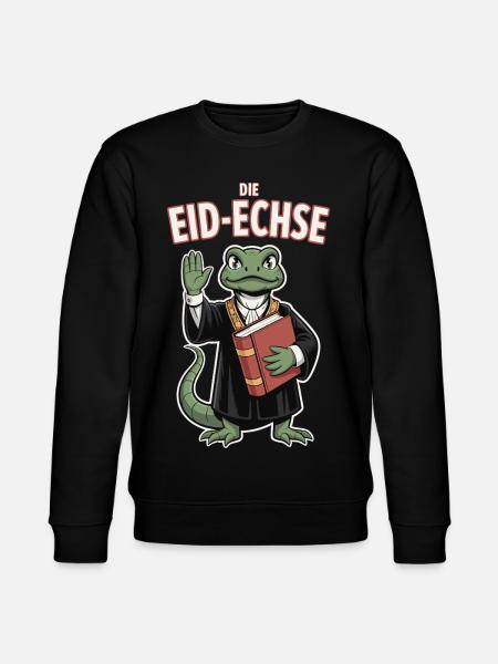 Oath Lizard Funny Reptile Justice Motif - Stanley/Stella CHANGER Unisex Organic Sweatshirt - black
