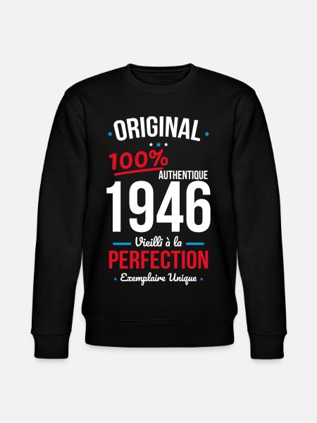1946 – Original – Exemplaire unique - Sweat bio CHANGER Stanley/Stella Unisexe - noir