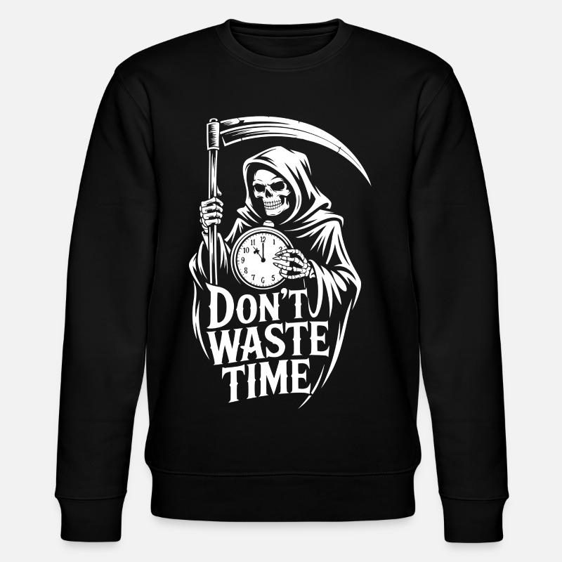 Sensenmann Zeit Nicht Verschwenden - Stanley/Stella Unisex Bio-Sweatshirt CHANGER  - Schwarz