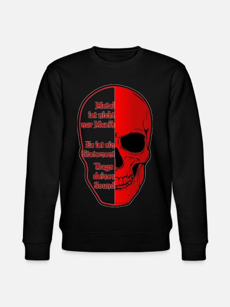 Halbskull Metal-Statement Rot Schwarz - Stanley/Stella Unisex Bio-Sweatshirt CHANGER - Schwarz