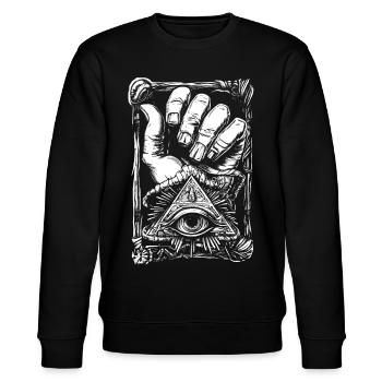 Auge in Pyramide Retro punk - Stanley/Stella Unisex Bio-Sweatshirt CHANGER  - Schwarz - Vorne - Nik (191cm) & Marisol (170cm)