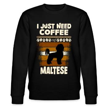 Maltese Hund kaffee - Stanley/Stella Unisex Bio-Sweatshirt CHANGER  - Schwarz - Vorne - Nik (191cm) & Marisol (170cm)